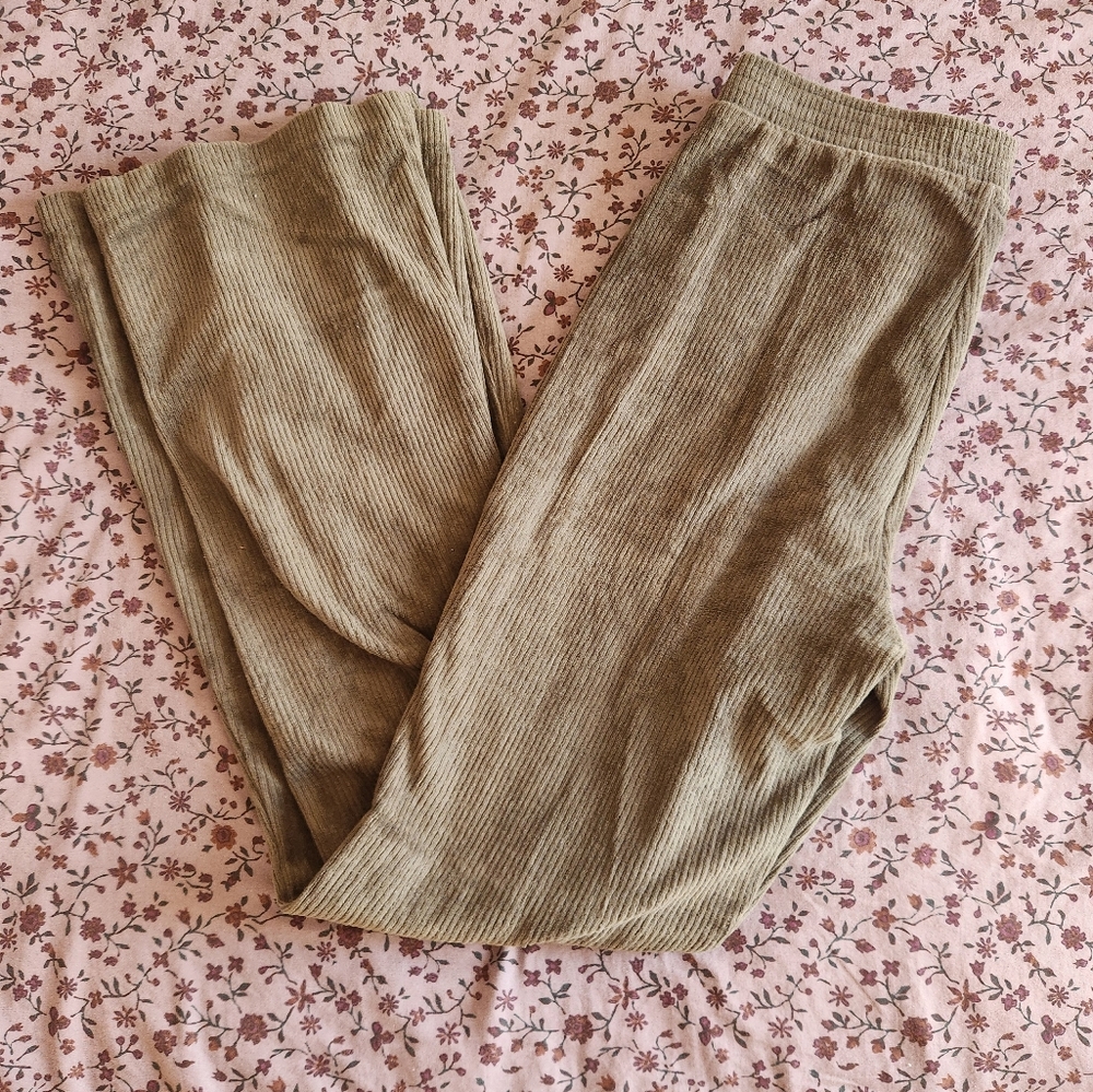 aerie green corduroy bell bottoms